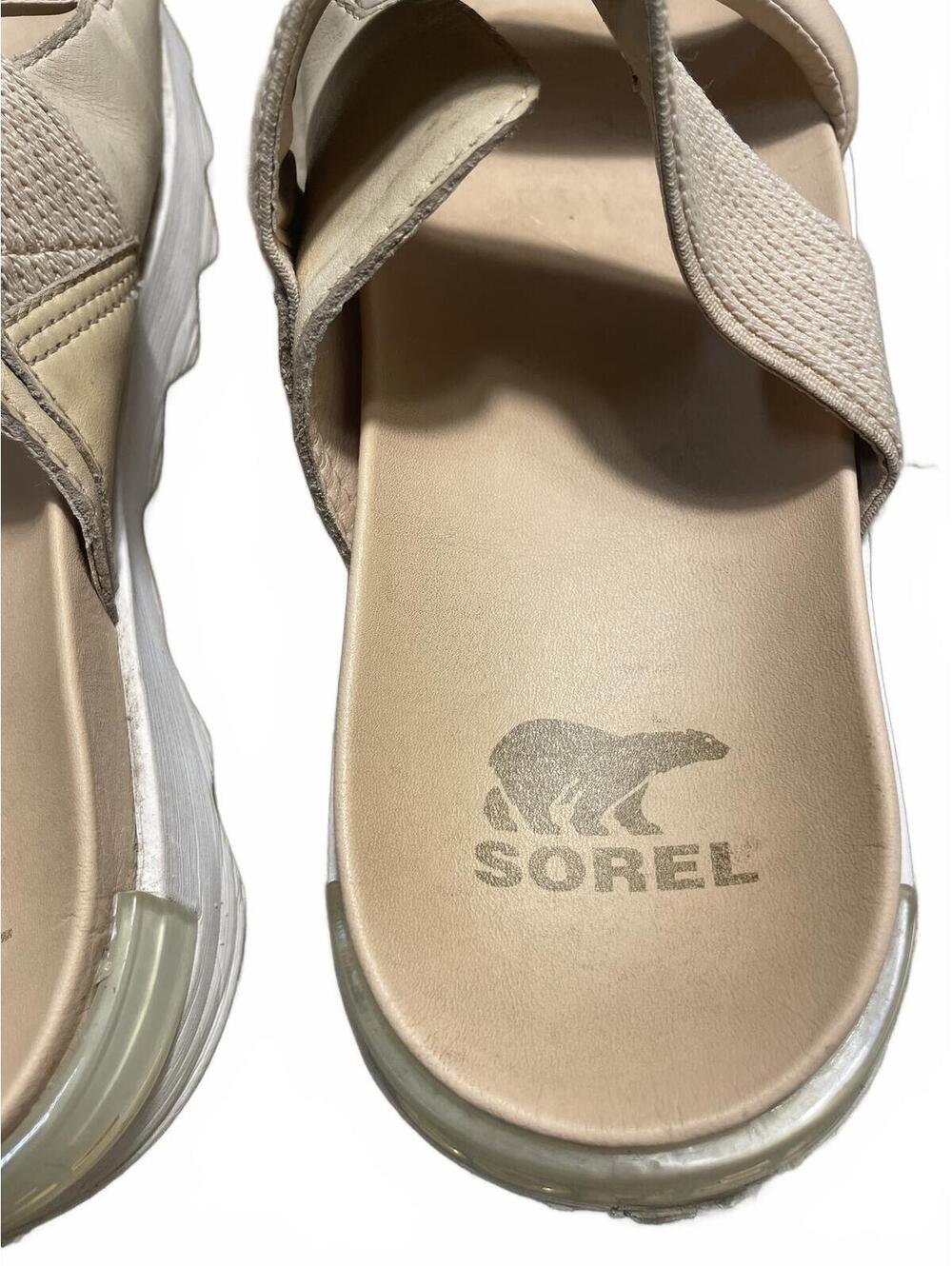 SOREL Beige Platform Slide Sandals Womens Size 10 Walking Chunky Casual - Picture 3 of 8
